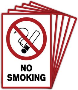 CLÔTURE - GRILLAGE Lot De 5 Panneaux « No Smoking/Fumer » - 20 X 30 Cm Panneau De Mousse Rigide En Pvc Solide De 3 Mm Avec Protection Uv[u1929]