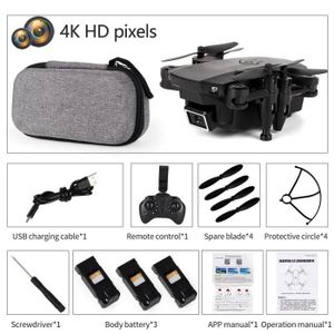 DRONE Noir 4K 3B-Mini Drone CS07 2.4G double caméra 4K H