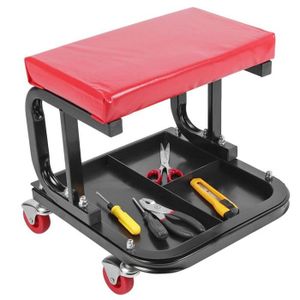 Tabouret pour atelier et garage mécanicien 4 roulettes avec platou d/'outils