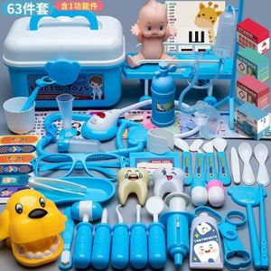 DOCTEUR - VÉTÉRINAIRE Bleu 63pcs D - Petits jouets de docteur pour enfan