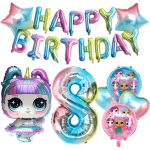 BALLON DÉCORATIF  Décoration d'anniversaire LOL - Ballon LOL Surprise - Numéro 8 - 12 pièces