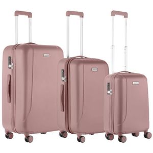 SET DE VALISES CarryOn Set de 3 valises rigide -  Skyhopper avec serrure TSA Polycarbonate - Set de bagages Rose