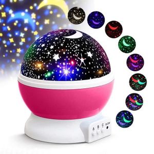 VEILLEUSE ALL10628-Lampe de Projection Veilleuse Bébé Etoile Projection Lumière Enfant Lampe Chevet Avec 360 Degrés De LED Pour Cadeau Bébé A