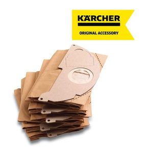 SAC ASPIRATEUR Lot de 10 sacs en papier pour aspirateurs Eau et Poussière Karcher - Blanc - Accessoire pour aspirateur