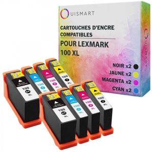 CARTOUCHE IMPRIMANTE Ouismart® Lot 8 cartouches compatible pour LEXMARK