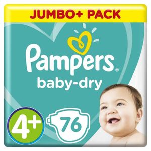 COUCHE Couches Pampers Baby-Dry Taille 4+ - Jumbo Pack