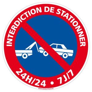 PANNEAU EXTÉRIEUR Panneau stationnement interdit 250 mm Adhésif