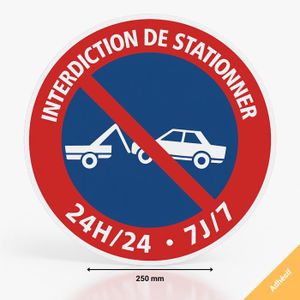 Autocollant 'Interdit De Stationner - Sortie De Véhicules' - 5x5 Cm - Panneau IS02 Avec Lamination - Neuf Made In France