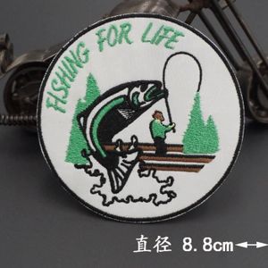 INSIGNE AD 106 Iron on -GO FISHING – patchs brodés sur le 