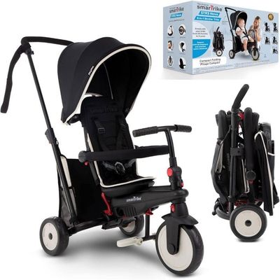 SmarTrike STR7 Tricycle évolutif 6-en-1 Beige – Poussette Avec Direction Touch, Amortisseurs, Harnais 5 Points – Dès 6 Mois Jusqu'à 3 Ans