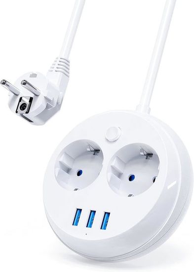 STGAROT Bloc Ultiprises Avec 5 Ports USB-A Et 8 Prises, Bloc Ultiprises Avec 4 Interrupteurs