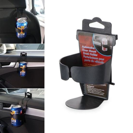 Lot 2 Porte-Gobelets Voiture Réglable - Support Gobelet Ajustable Pour Grille Aération, Camion, Camping-Car - Antidérapant EVA, Charge 1kg (Noir)
