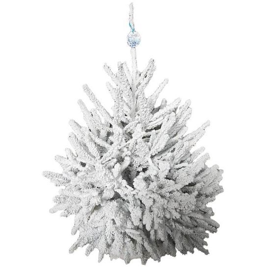 Sapin naturel floqué blanc arbre de Noël 150cm Cdiscount Maison