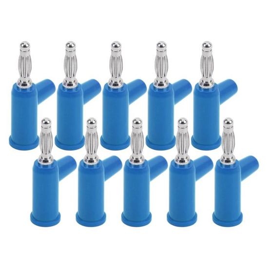 Lot De 10 Connecteurs Fiche Banane P3005 Empilables - Cuivre Pour Soudure Ou Vis, 4mm, Multicolores