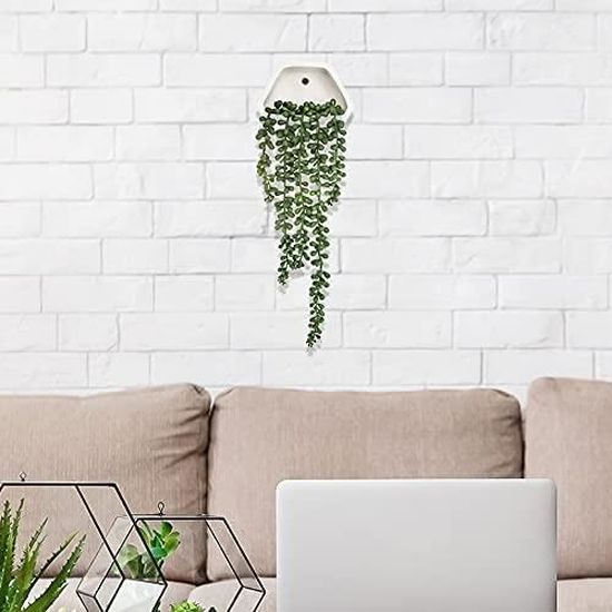 Plante Artificielle Tombante Murale 45cm Support en Céramique - Vert,Blanc  - SILUMEN A264 - Cdiscount Maison