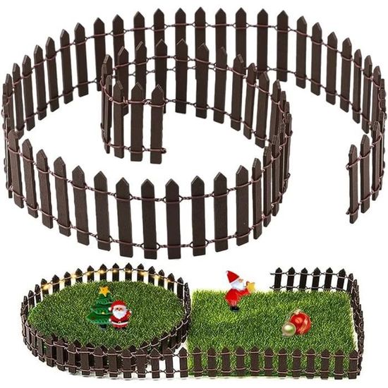 Mini Clôture De Jardin En Bois Blanc - Clôture Miniature Flexible - Décoration Pour Jardins De Fées, Noël Et Dioramas