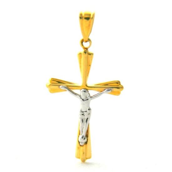 Pendentif Croix Avec Christ En Or 18K 750/1000 - Marque Pegaso Gioielli - Neuf Avec étiquettes - Unisexe