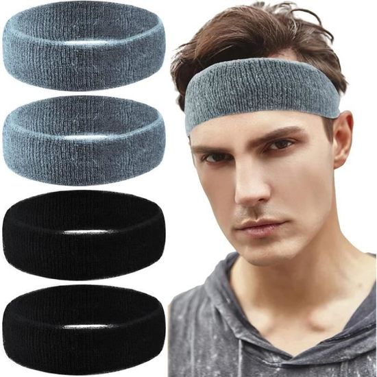 Bandeaux de Yoga, Headbands Élastique Sports Bandeau Cheveux, 4Pcs