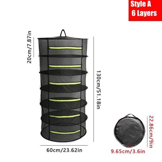 Filet De Séchage Camping – 4 Niveaux Pliable, En Maille, Pour Légumes/fruits/vêtements, Avec Sac De Rangement