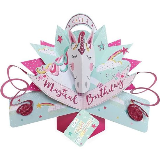 Carte D'anniversaire Pop-up Licorne, Carte De Voeux Pop-up 3D, Carte D