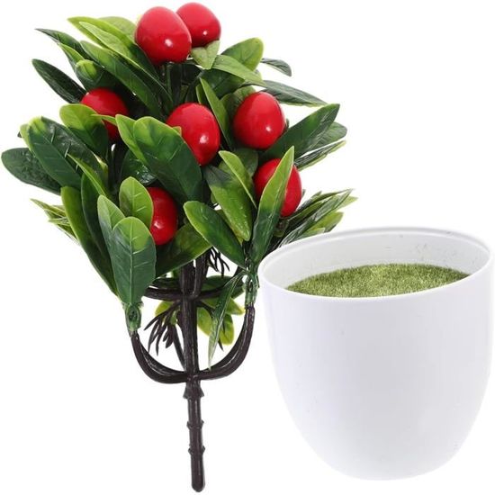 Lot De 2 Citronniers Artificiels, Bonsaï D'arbre Fruitier