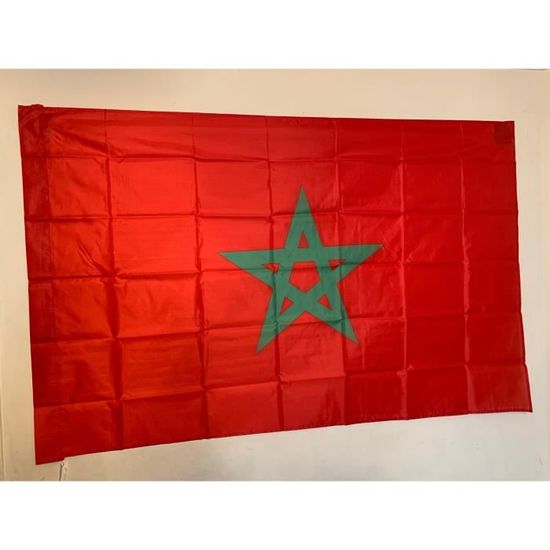 Drapeau Maroc Étendard Marocain 150 X 90 avec oeillets 