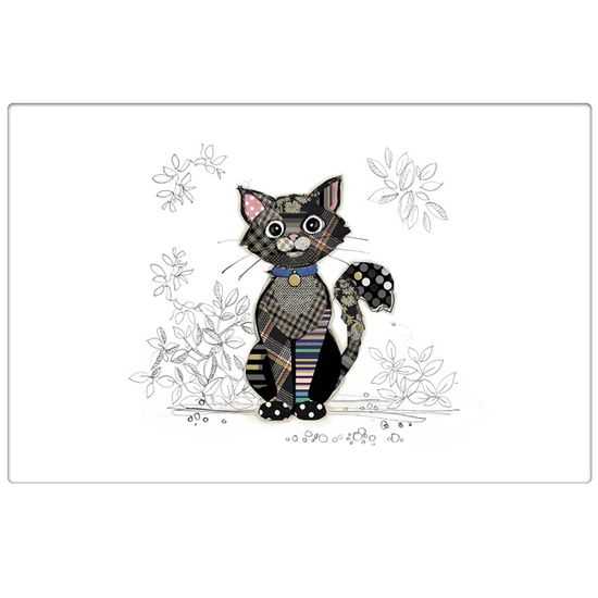 KIUB Cabas De Courses Recyclé Motif Chat Noir Assis - Format Pratique 30x26x16 Cm