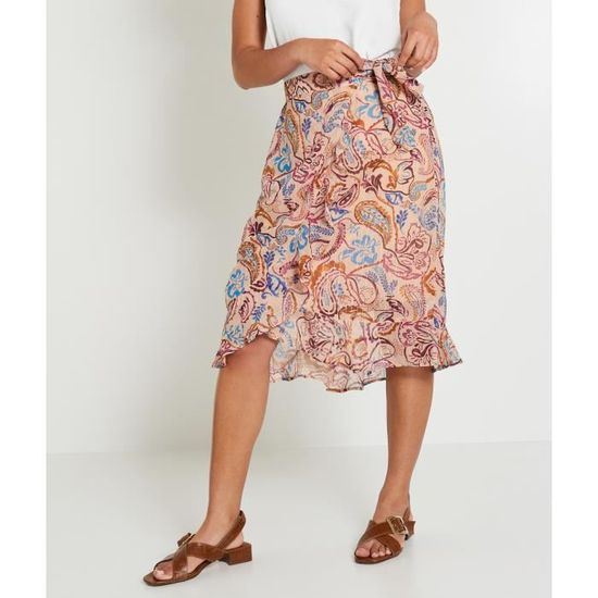 Jupe Courte En Soie Imprimée River Island - Taille 8 - Bleu - Occasion Très Bon état