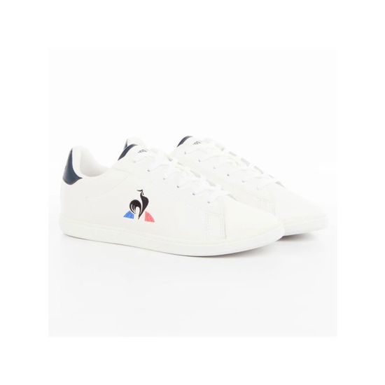 Baskets Le Coq Sportif Courtset 2 - Blanc Et Vert Olive - Cuir Et Synthétique - Neuf Avec Emballage
