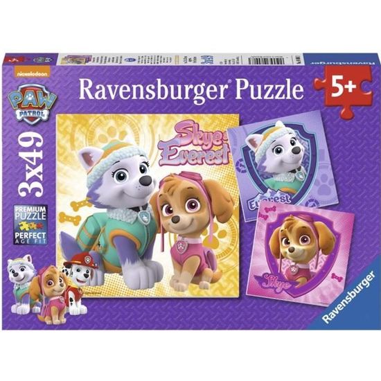 PAT' PATROUILLE Puzzles 3x49 pièces - Charmantes chiennes - Ravensburger - Enfant dès 5 ans