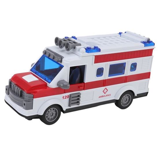 Jouet ambulance électrique 1:16 avec son et lumière en plastique à friction iner Jouet ambulance électrique 1:16 avec son et lumière en plastique à friction iner