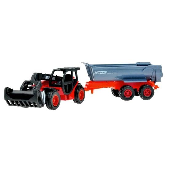 TOM tracteur avec remorque 20 cm junior rouge/noir Cdiscount Jeux