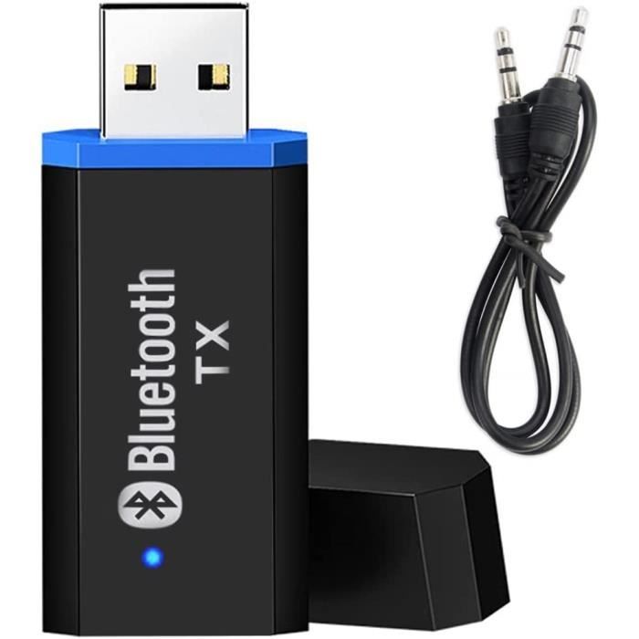 Adaptateur Bluetooth USB 5.0 3-en-1 - Émetteur/récepteur Avec Jack 3.5mm Pour Voiture, TV, PC