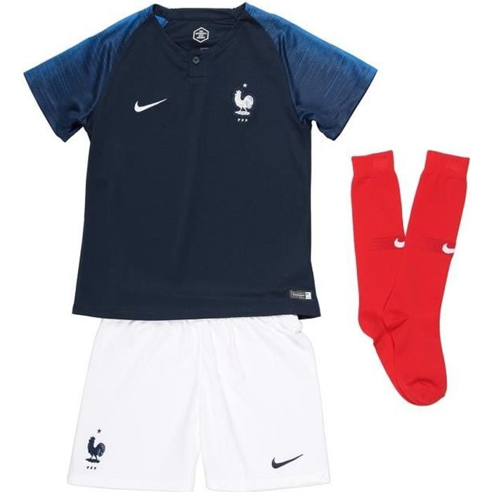 NIKE Mini kit Football Maillot + Short + Chaussettes FFF 18 - Enfant garçon - Bleu