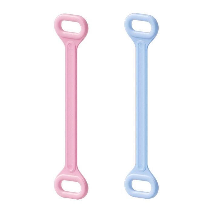 DAMILY® 2Pcs Bande de tension yoga - Bandes de résistance - Disposition de tension flexible - Bleu et rose