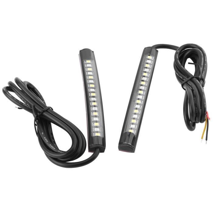 AIZHIYUAN 1 paire de motos flexible 17 SMD LED feu arrière bande de frein clignotant