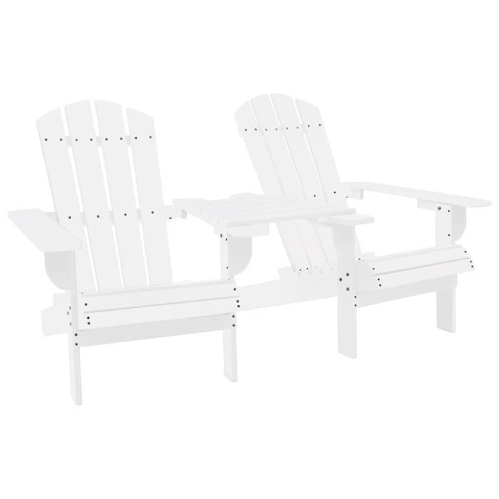 Chaise de jardin Adirondack Bois de sapin massif Blanc -GAR