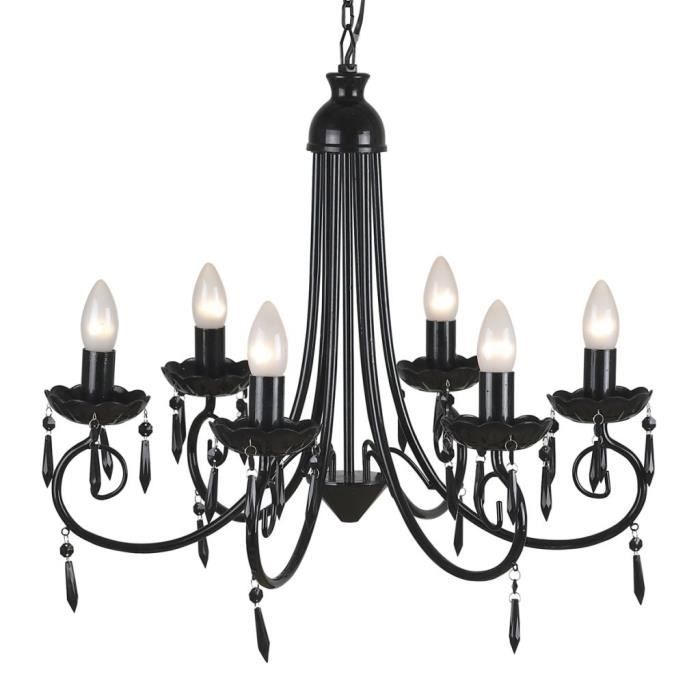 Lustre Design: - Noir 6 Douilles d'Ampoule