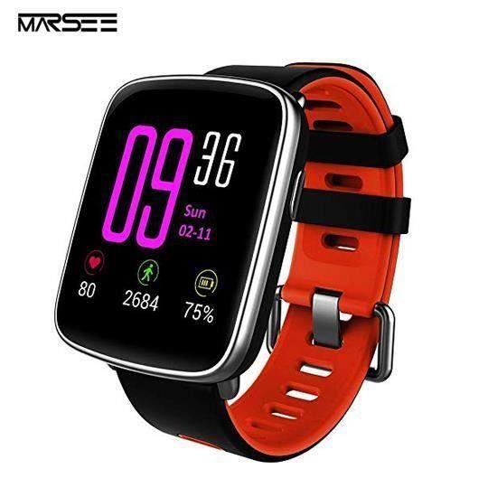 Montre Connectée pour iPhone et Android, Smartwatch étanche IP68 Montre Sport avec Réveil,Appel SMS Afficher pour Femme Homme Enfa