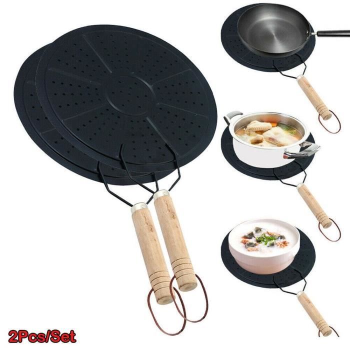 2 pièces Induction table de cuisson convertisseur diffuseur de chaleur disque adaptateur plaque cass - Modèle: Black - WMGJMXA05641