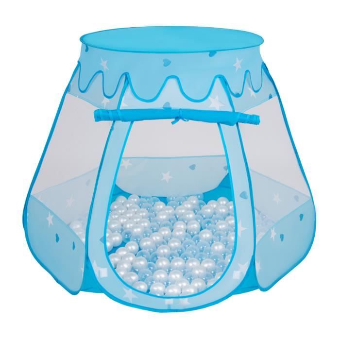 Selonis Tente 105X90cm-100 Balles Plastiques Château Piscine À Balles Pour Enfants, Bleu: Perle-Transparent