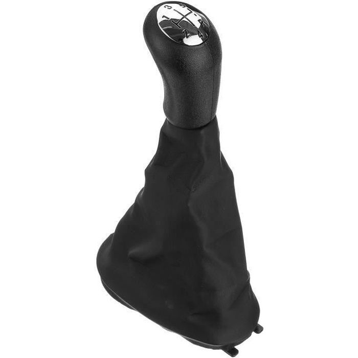 soufflet 5 vitesses argent brillant pommeau de vitesses avec couvre-coffre pour Renault Megane 2 Clio 3 Kangoo Mot noir ma68501