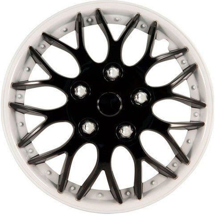 AutoStyle KT970 W/IB Missouri Enjoliveur 16 et jante Noir/blanc, 4 pièces
