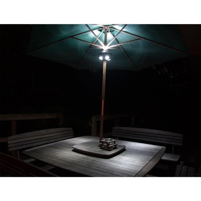 Lampe de parasol 24 LED 72 Lumen ajustable pour être fixées sur la tige de votre parasol Rechargeable de Jardin Lampe de patio