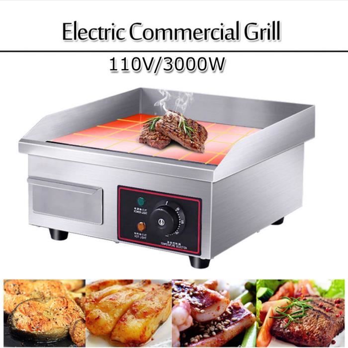 Planter Plancha Table Electrique Professionnelle Plaque Chauffante Electrique Commerciale BBQ en Inox HB0044