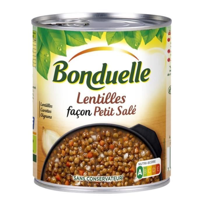 BONDUELLE - Lentilles Cuisinées Façon Petit Salé 400G - Lot De 4