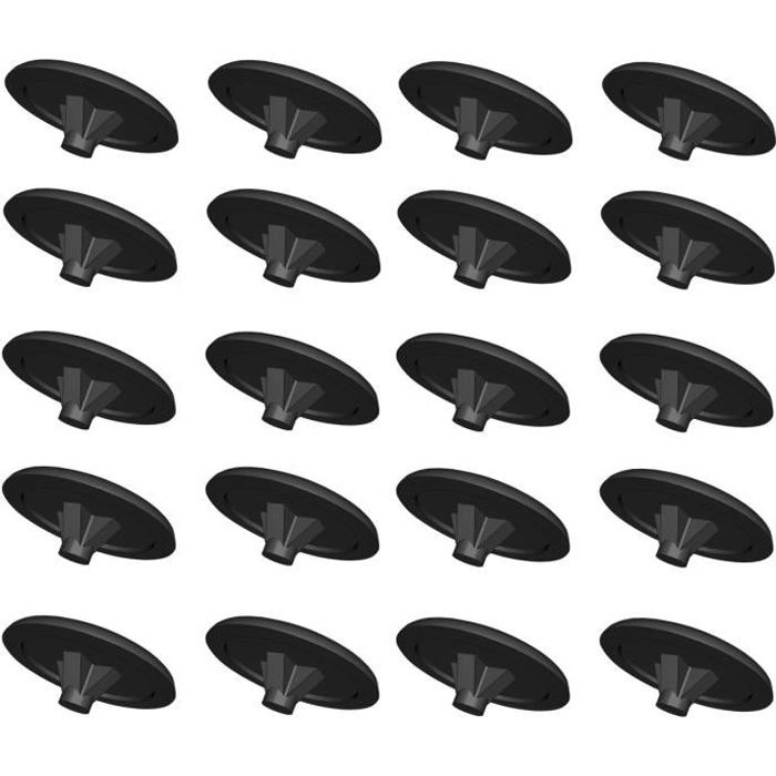 20x CACHE VIS PLASTIQUE NOIR CRUCIFORME T2 POZIDRIV CAPUCHON