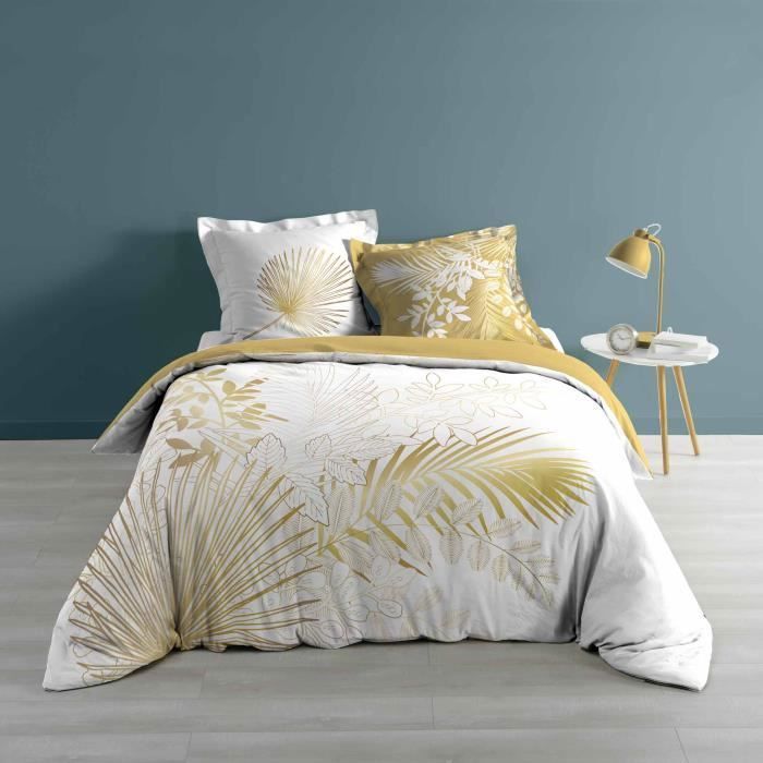 CDaffaires Housse de couette 260 x 240 cm coton 57 fils Strassy Blanc