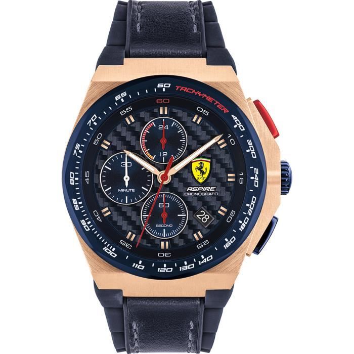 Ferrari - Montre Hommes - Quartz - Chronographe - Bracelet Silicone Bleu - 0830793