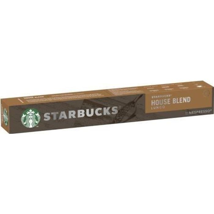 10 capsules de café Starbucks House Blend lungo compatible machines Nepresso